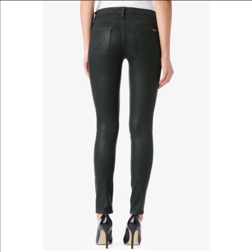 Hudson Krista Super Skinny Green Shiny Jeans Sz27